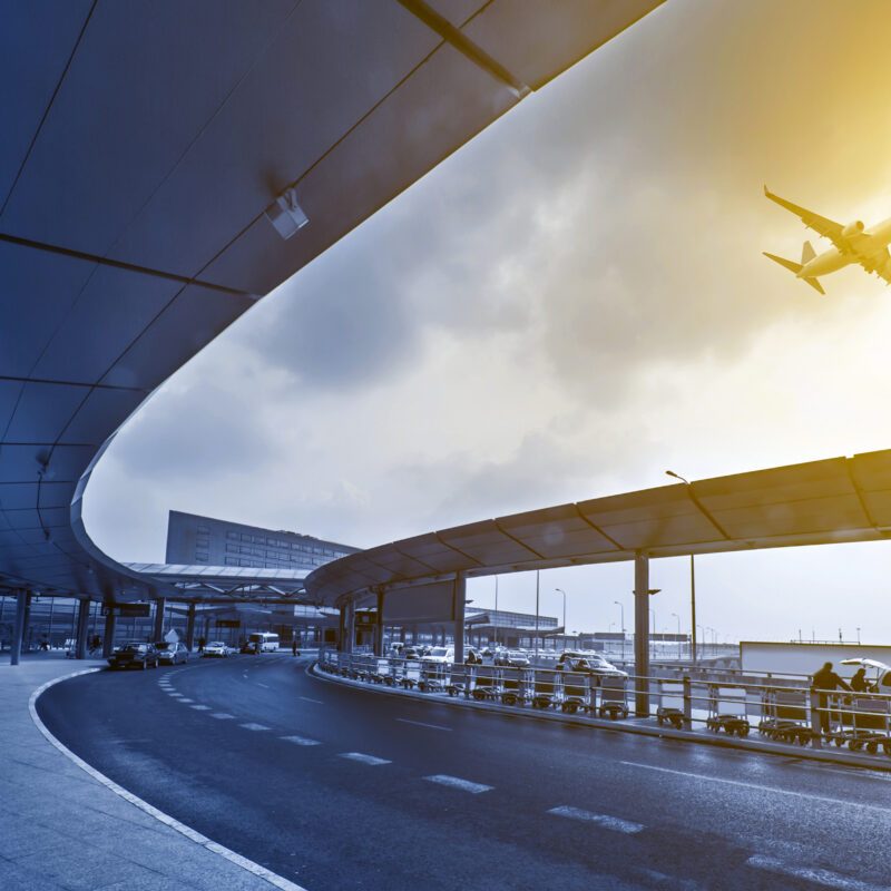 the scene of airport building in shanghai china